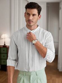 Core Aspect Men's Striped Casual Versatile Daily Wear Shirt - Multicolor - View 7
