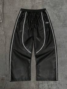 AXEPEAK 男士圓領撞色短袖T恤與長褲休閒日常穿搭套裝 - 黑色 - 查看 13