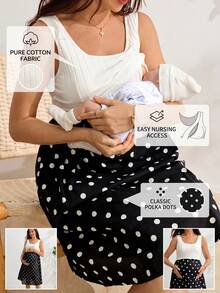 SHEIN Fresh Floral Patchwork All Cotton Maternity Nursing Dress, Sleeveless High Waist Slimming Summer Maternity Dress Baby Shower - Multicolor - View 8