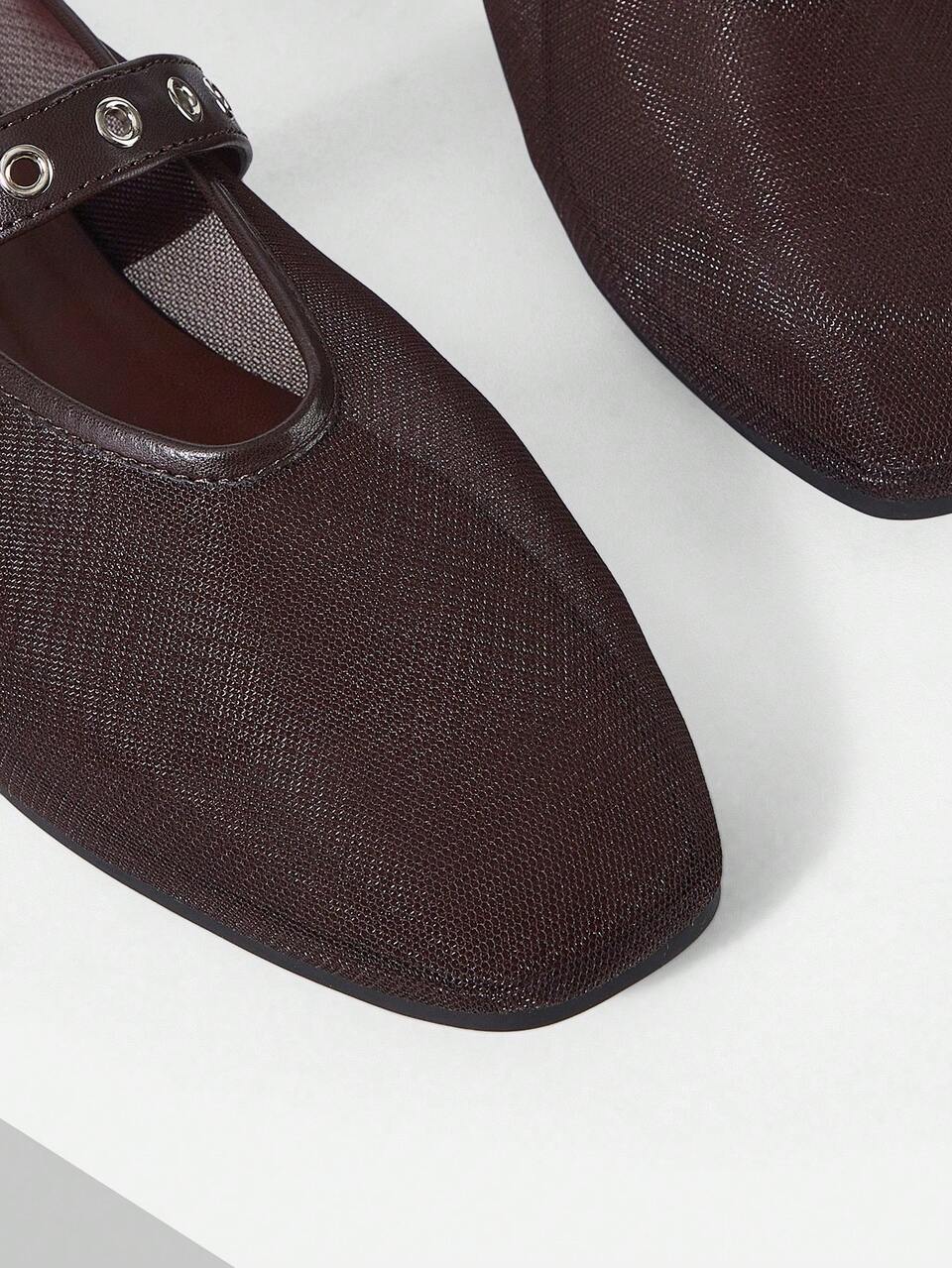 WOMEN'S MESH SQUARE TOE FLAT SLIP-ON SHOES
