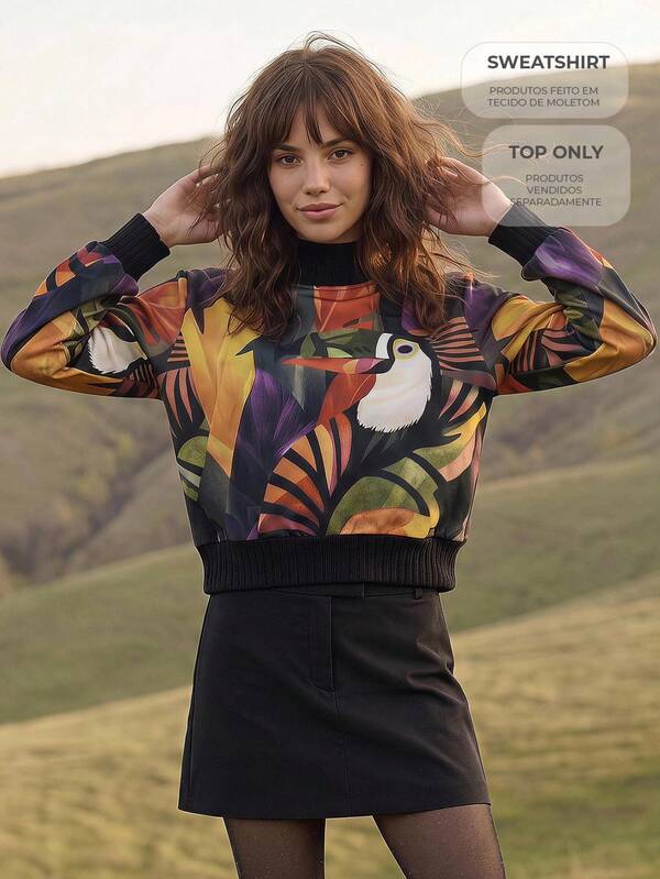 CAJUNI Winter Printed Sweater Elegant Casual Chic Vacation Style