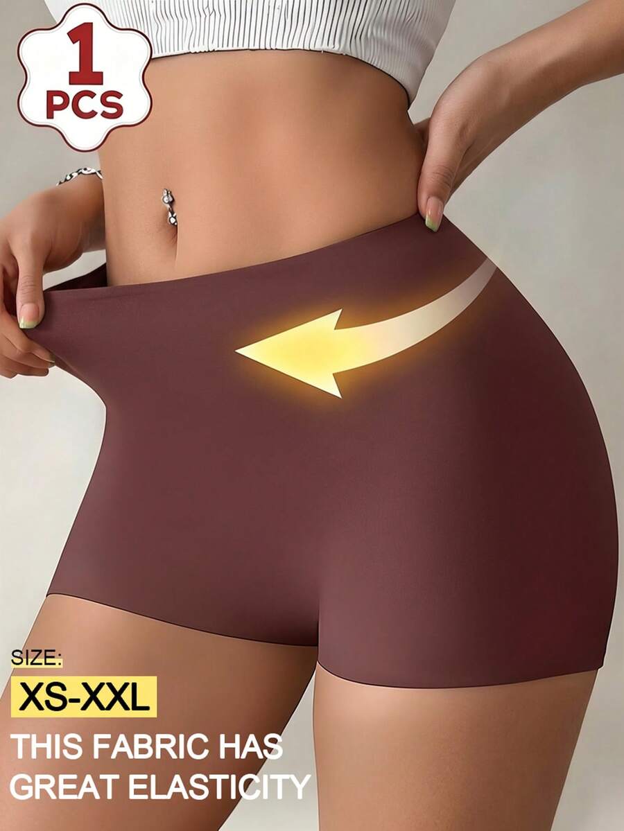 SHEIN 1pc Women's Waist Cincher Shaping Pants - Chocolate Brown - View 1