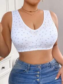 SHEIN Plus Size Wireless Bra Single Pack - White - View 5