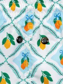 Manfinity Swimmode Men's Drawstring Waist All-Over Print Casual Vacation Beach Shorts - Mint Green - View 6