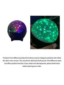 1個USB星空投影夜燈，適合作為臥室生日禮物送給聖誕節，適合發光星星和月亮，助眠，天體投影燈，月亮和星星夜燈，星空效果，發光設計，USB燈，適用於所有場景，派對禮物 - 彩色 - 查看 12