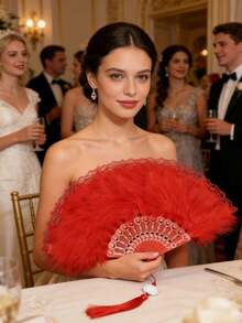 Artificial Feather Fan, Feather Hand Fan, Retro 1920s Style Suitable For Masquerade, Stage Performance, Square Dance, Photography, Advertisement, Cheongsam Show, Etc., Commencement, Congrats Grad, Travel Hiking Essentials, Portable Tools, - multicolor - View 8