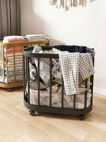Rolling Storage Rack With Detachable Baskets, Black White Grid Plastic Storage Cart, Space Saving Organizer For Gym Yoga Gear Bathroom Laundry Home Office - Multicolor - View 2