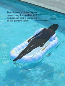 1pc Inflatable Pool Float – Striped Mesh Water Hammock & Mermaid Gradient Glitter Floating Lounge, Summer Pool Floats For Adults - No lounge chair - View 3