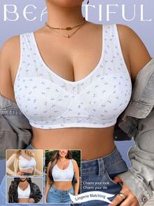 SHEIN Plus Size Wireless Bra Single Pack - White - View 8