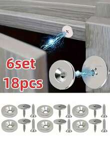 2/6/8/10Pcs Magnetic Cabinet Door Catch, Hidden Metal Magnetic Latch, Universal Magnetic Lock For Kitchen Cabinet, Glass Door & Drawer - multicolor - View 14