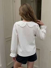 Hapijoa Tween Girl Fall Clothes Tween Girls Collared Short Sleeve Shirt Summer - White - View 6