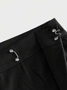AXEPEAK Men's Solid Color Pleated Wide Leg Pants - Black - View 5