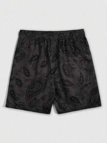 ROMWE MEN Plus Size Men's Double Layer Casual Sports Skull Hand Print Shorts - Multicolor - View 2