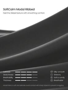 GLOWMODE Pantalones de chándal de pierna ancha de cintura alta de 28" de modal acanalado Glow Easy con cordón ajustable & bolsillos laterales para entrenamiento, ejercicio, uso diario y casual activo - Gris - Ver 6