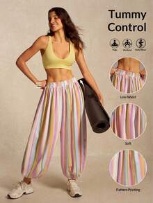 VARSIVA Women's Elastic Waist Striped Jogger Sweatpants - Multicolor - View 10