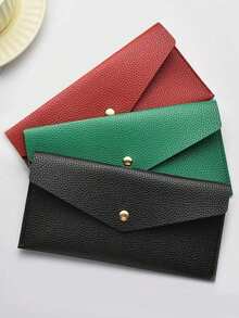 1pc PU Leather Money Envelopes For Cash, Reusable Cash Envelope Wallet For Travel And Budgeting, Multifunctional Banknote Wallet Cover Envelope Clip Coin - Multicolor - View 16