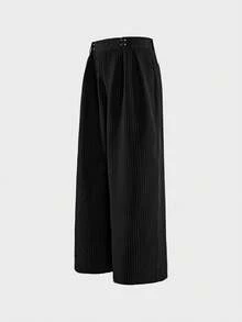 AXEPEAK Men's Fashion Commuter Striped Pants - Black and White - View 7