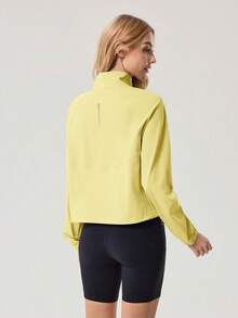 OutZeal Sports Tee Workout Gym UV Protection Cool Touch Front Half Zip With Pockets Long Sleeve T-Shirt - Yellow - View 7