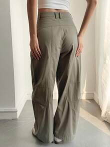 Livesso Tall Women's Loose Straight Leg Casual Cargo Pants, Tall Women - Army Green - View 2