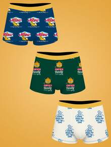 Notgurli GARFIELD | SHEIN Men's Printed Fashionable Boxer Briefs (3-Pack) - Multicolor - View 1