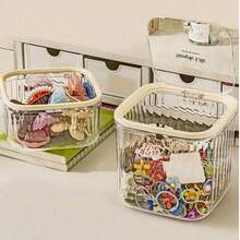 Dust-Proof Cosmetic, Hair Accessory Storage Box, Makeup Box, Desktop Decor Box, Desktop Trash Can, Women's Storage Box, Suitable For Rubber Bands, Hair Clips, Headbands, Hair Ties, Hair Accessories, Cosmetic Storage Box, Travel Essentials - Clear - View 8