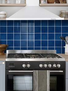 1/12/36pcs Self-Adhesive Navy Blue Square Wall Tiles – Waterproof Oil-Proof Peel And Stick Panels For Kitchen & Shower Walls - 20*20CM - View 18