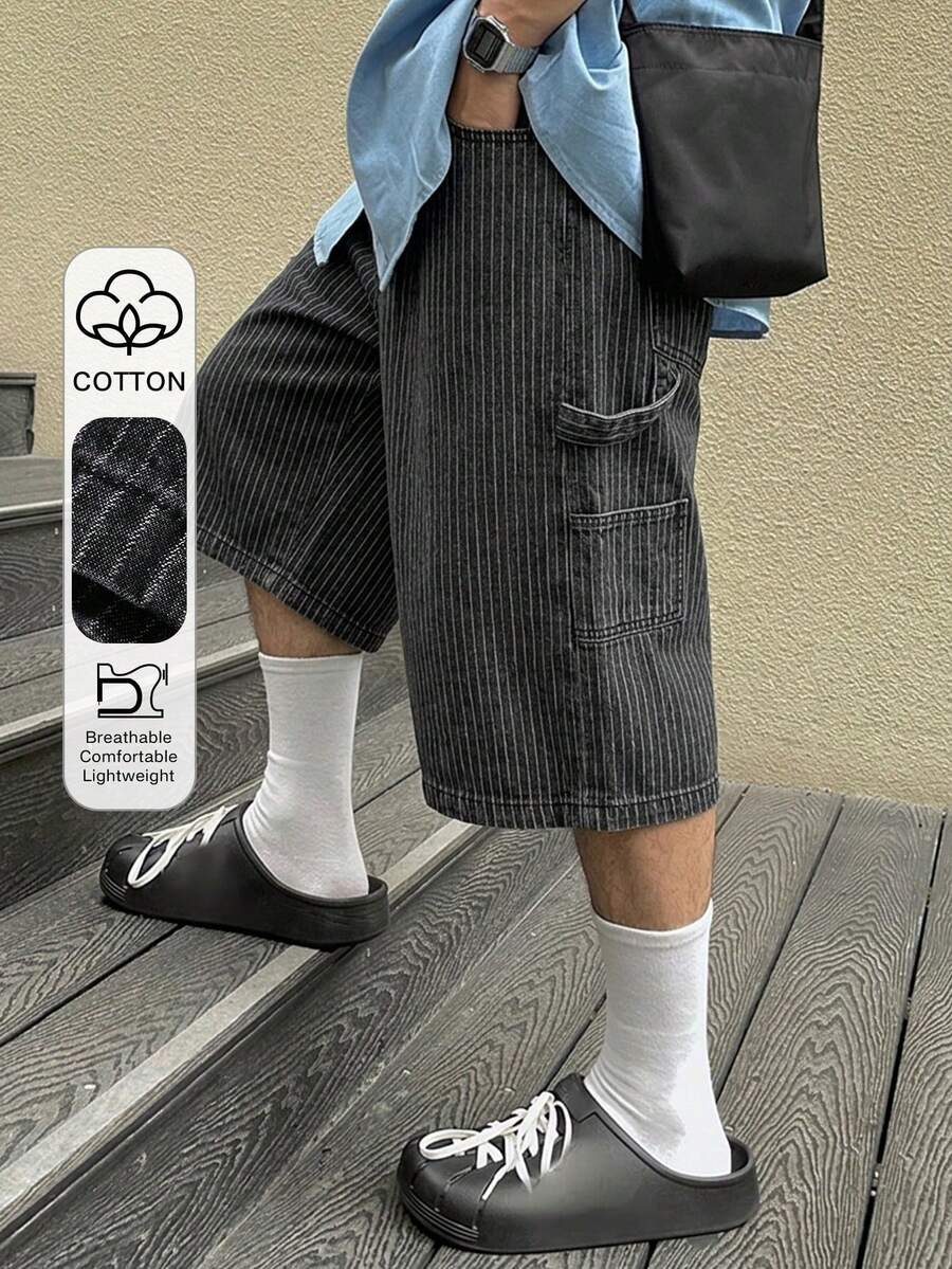 DAZY Jeans de hombre de verano unicolor con efecto lavado y desgastado - Negro - Ver 1