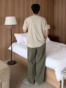 DAZY Multi-Color Short Sleeve T-Shirt And Pants Men's Loungewear Set, Spring/Summer - Multicolor - View 2