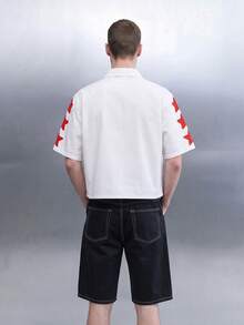 QuarKem Men's Casual Slogan Print Shirt For Summer Men's Cropped Tops - White - View 2