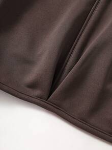 Rusticease Plus Size Women Solid Color Raglan Long Sleeve Casual Loose Sweatshirt Fall - Brown - View 4