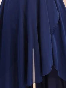 Gaun Chiffon Biru Tua Elegan untuk Pesta Kembali ke Sekolah, Wisuda, Pernikahan, Kelas Enam, Wisuda, Pesta Musim Gugur untuk Anak Perempuan Remaja. - Navy Blue - View 7