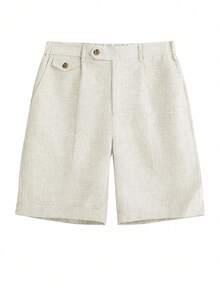 Manfinity Homme Men's Casual Fashion Versatile Button Pocket Daily Shorts - Beige - View 3