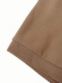 Manfinity Homme Men's Solid Color Casual Versatile Daily Wear Short Sleeve Polo Shirt - Khaki - View 6
