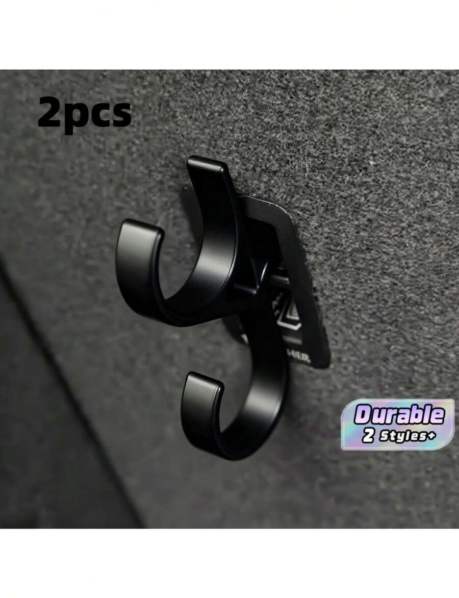 2pcs Car Trunk Multifunctional Umbrella Storage Hook, Punch-Free Stable Hanging Rack For Towels Fishing Rod Camping Equipment, Universal Vehicle Interior Organizer Fit Most Cars, Space-Saving Auto Storage Accessories - multicolor - View 1