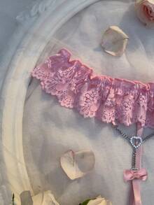 Spicy Aura Women's Sexy Lace Chain Decor Thong - Pink - View 5