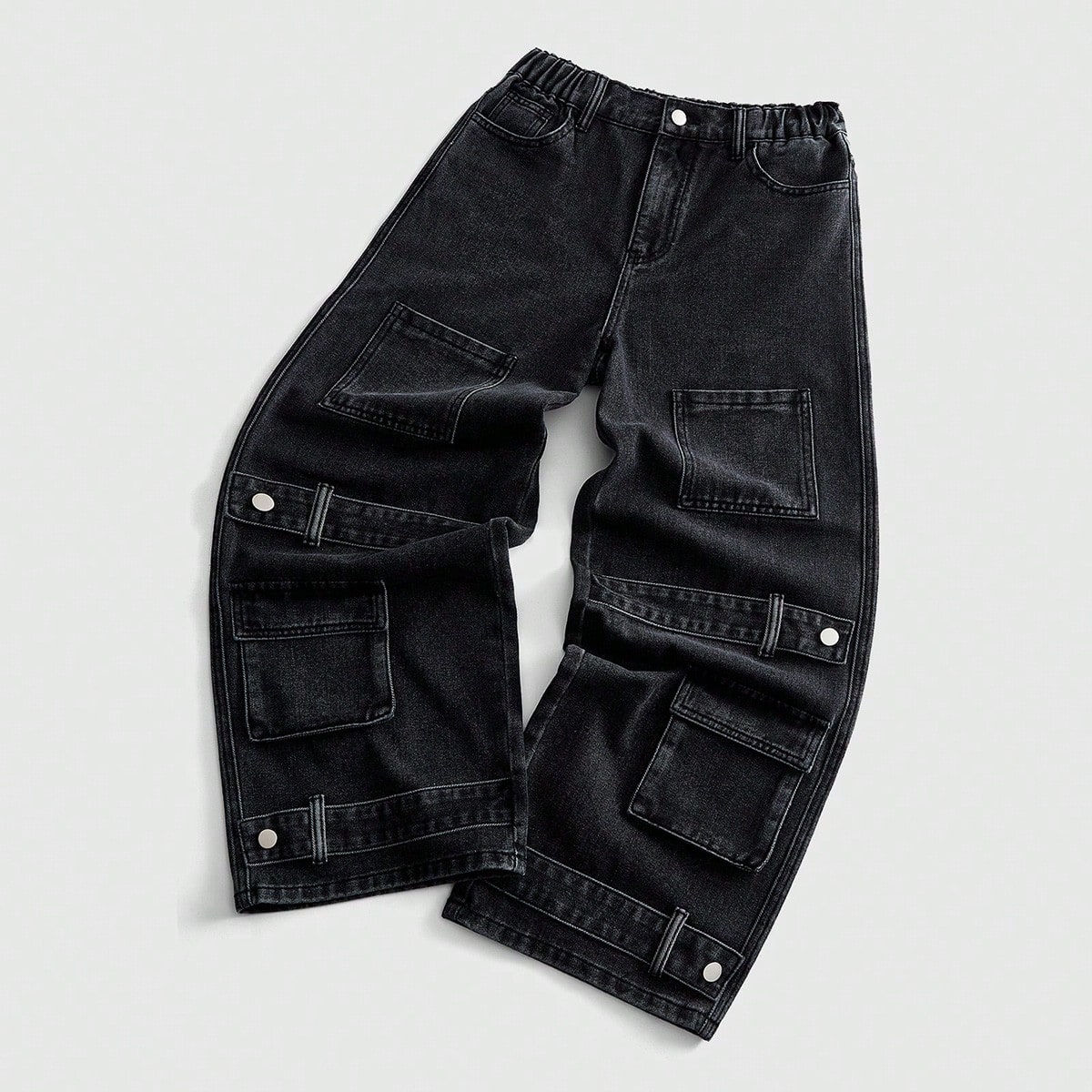 Teen Boy Casual Washed Cargo Denim Jeans