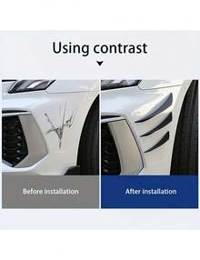 6Pcs Universal Car Front Bumper Deflector Wind Knife, Carbon Fiber Pattern Bumper Splitter Canards, Automotive Exterior Modification Spoiler Trim, Self-Adhesive Aerodynamic Decor Accessories, Fit Most Vehicle Models, Sport Car Styling Upgrade Parts - A - View 7