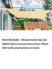 1pc Waterproof Sun Shade Sail, Outdoor Canopy, Garden Sunshade Cloth, Rectangular Shape, Suitable For Balcony, Yard, Parking Lot, Swimming Pool - 1pc shade cloth - View 11