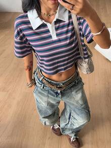 Coolane 女款夏季街頭風復古 Y2K 波希米亞老錢風印花寬鬆大尺碼 T 恤 - 彩色 - 查看 3