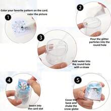 6-Piece/2 Pieces DIY Plastic Snowball Photo Frame Set - Transparent Dome, Heart-Shaped Cutout, Stable Base, Suitable For Year-Round Crafting - Christmas/Valentine's Day/Easter/Party Gifts, Create Beautiful Keepsakes - multicolor - View 5
