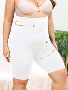 SHEIN 1件大尺碼無縫塑身褲 - 白色 - 查看 3