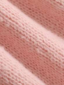 DAZY Women's Solid Color Fitted Short Long Sleeve V-Neck Casual Vacation Spring/Autumn Pullover Knit Sweater - Pink - View 9