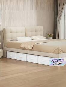 3pcs White Foldable Under Bed Storage Bins Closet Organizer Multi-Use For Blankets Dresses Quilts Pillows Clothes Home Storage - Multicolor - View 1