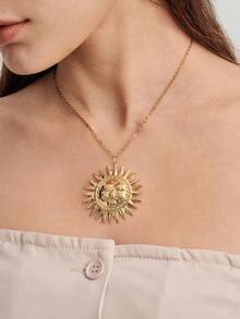 Vandermere Unique Exaggerated Heart, Sun, Face Design Pendant Necklace, Stainless Steel Jewelry Accessory - Necklace - View 5