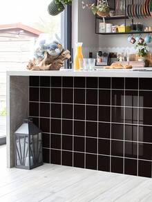 1/12/36pcs Black Square Peel And Stick Tile Stickers – Waterproof Self-Adhesive Backsplash For Kitchen, Bathroom & Laundry Room - 30*30CM - View 14