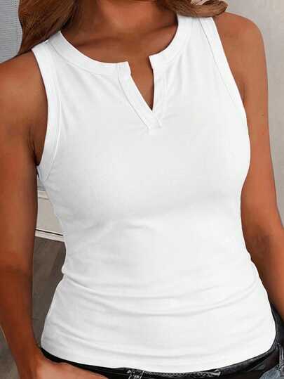Slaydiva Casual Vacation White Fabric Plus Size Camisole And Tank Top Suitable For Summer, White Top, Base Layer, Music Festival, Beach
