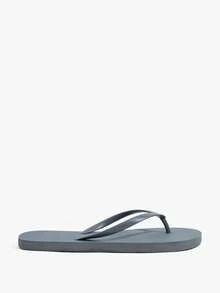 Grefit Women Shoes Summer Open-Toe Flat Bottom 2cm Flip-Flops, Bright Colors And Fresh And Comfortable Flip-Flops, Suitable For Street/Summer, Music Festivals/Themed Parties - Elephant Grey - View 10
