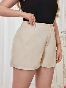Shapeblank Plus Wide Leg Shorts - Apricot - View 3