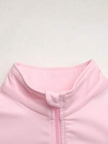 SHEIN Girlism 青少年女孩休閒長袖上衣與長褲三件套外套套裝，秋冬穿搭套裝 - 粉色 - 查看 8