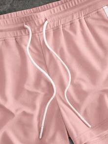 Manfinity VCAY Men's Casual Shorts With Side Stripes And Drawstring Waist - Pink - View 4